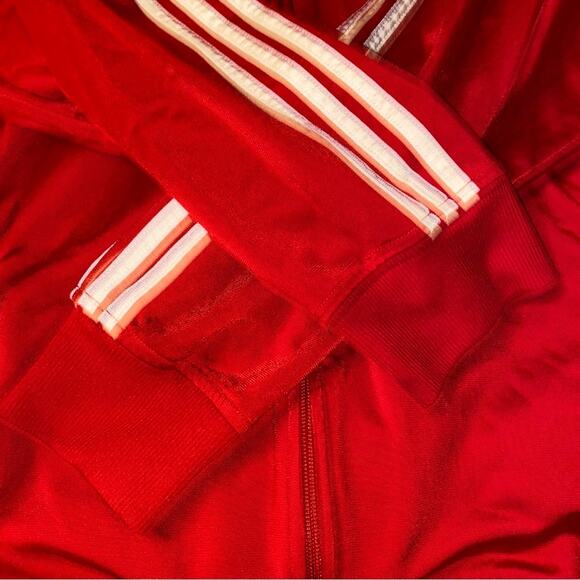 2006 Adidas Classic Red 3 Stripe Run DMC Zip Front Track Jacket Mens XL EUC - Picture 9 of 13